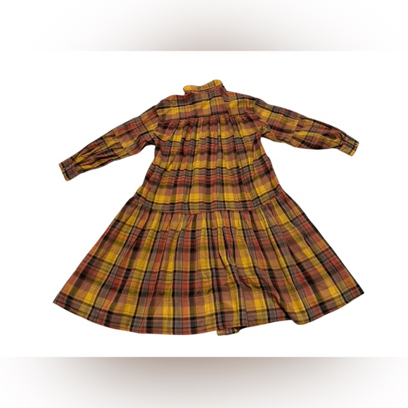 Anthropologie Pilcro Long-Sleeve Tiered High-Low Dress in Dark Orange Size Small - Picture 9 of 10